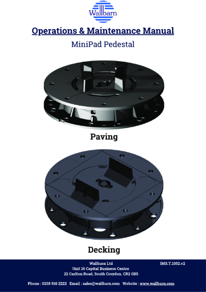 O & M Manual - MiniPad Adjustable Pedestals