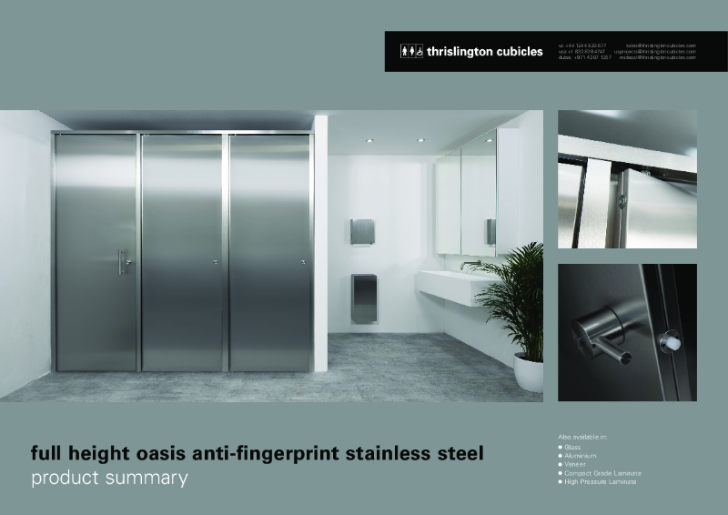 Full Height Oasis Anti-fingerprint Stainless Steel-Product Summary-Thrislington