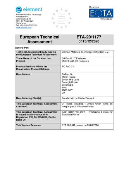 European Technical Approval (ETA)