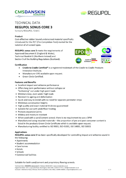 REGUPOL Sonus Core 3 Release 28