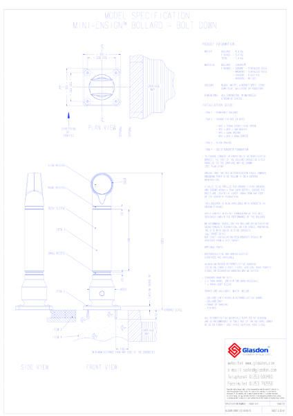 Mini Ensign Bollard™ - Durapol® Model - Bolt-Down