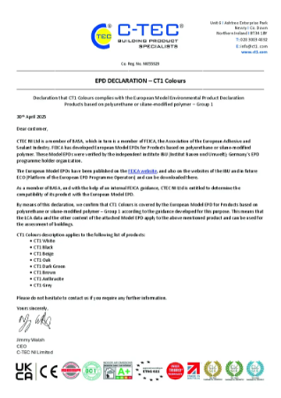 EPD Declaration - CT1 Sealant & Construction Adhesive