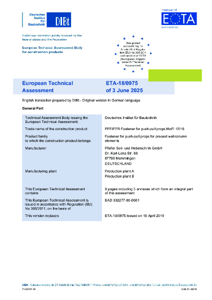 European Technical Approval (ETA)
