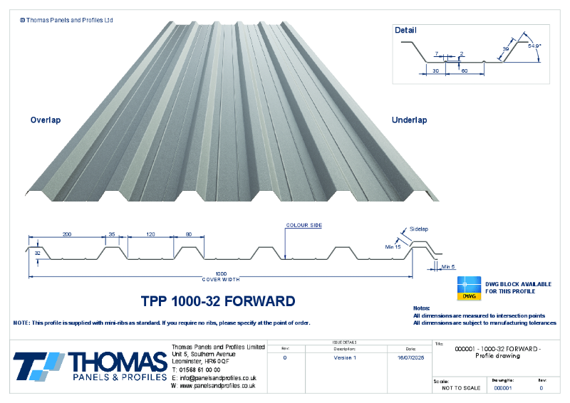 000001 - 1000-32 FORWARD - Profile drawing