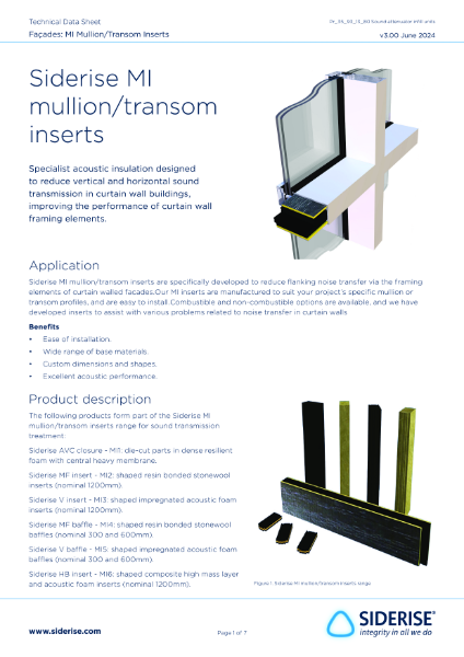 Siderise Facades MI Mullion Range TDS v3.00