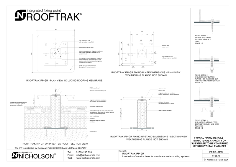 ROOFTRAK IFP-GR Inverted Roof Tech Data Sheet