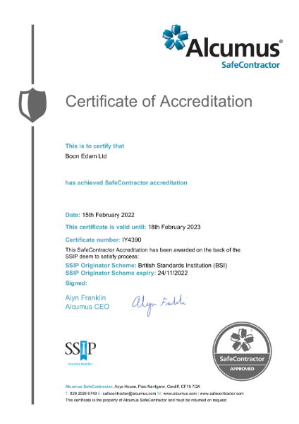 SafeContractor Certificate