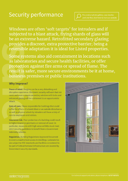 Selectaglaze Secondary Glazing for Window Security