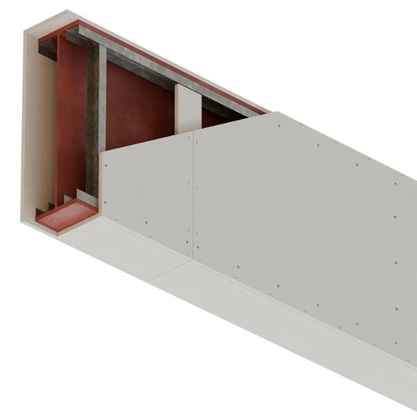 4 Sided Beam Protection 600 mm to 1200 mm Deep. Board to framed casing fix - ST P250-027S