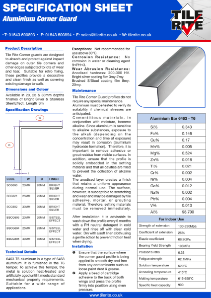 Aluminium Corner Guards