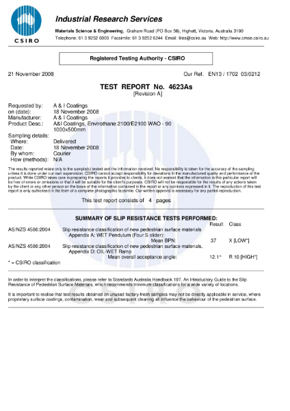 Slip Resistance Certification