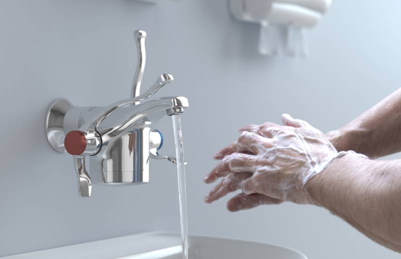 Optitherm Thermostatic Tap With Dual Levers - Clinical Tap Hand Wash/ Decontamination