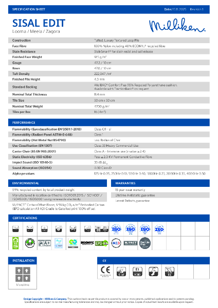 The Sisal Edit Data Sheet
