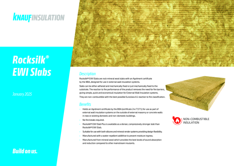 Knauf Insulation Rocksilk® EWI Slab - Product Datasheet