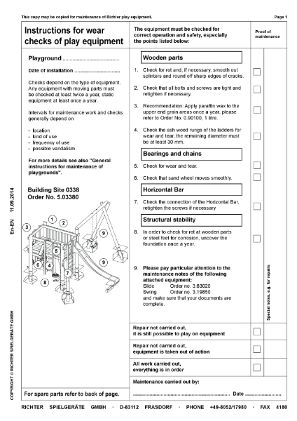 L5.03380 - Building Site 338 - Maintenance Instructions