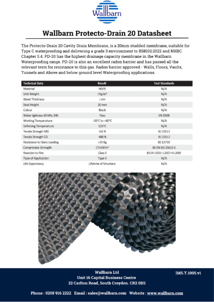 Datasheet - Protecto Drain 20