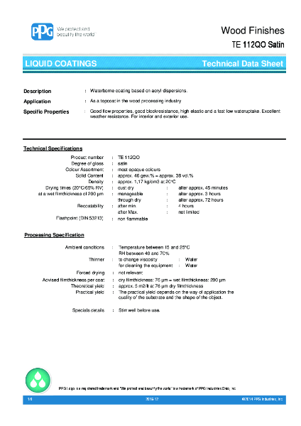 PPG Coatings Datasheet