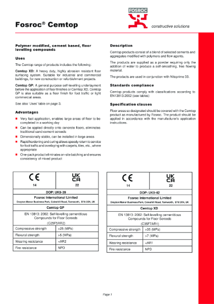 Cemtop Datasheet