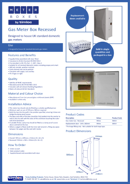 Gas Meter Box - Recessed