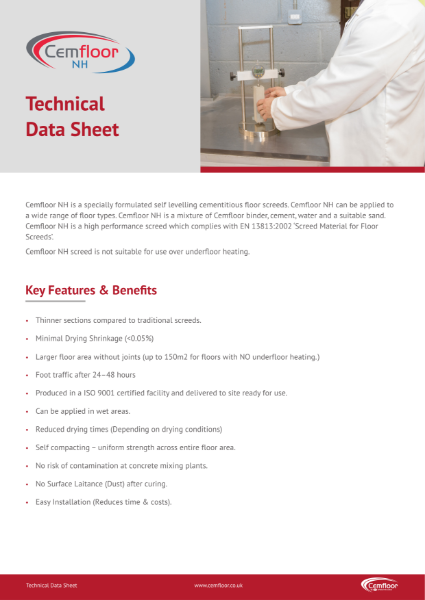 Cemfloor NH Technical Data Sheet