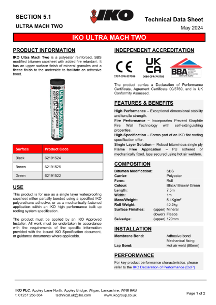 IKO ULTRA Mach Two Capsheet - Datasheet