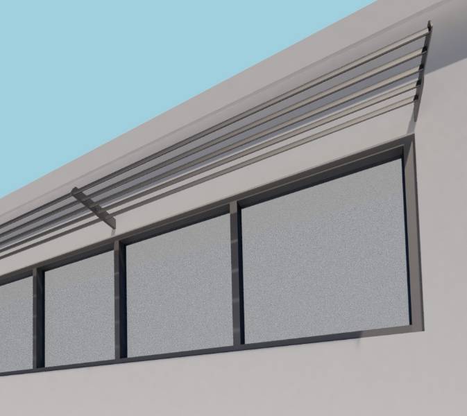 Aluminium Brise Soleil - Solar Shading: Shadex 100 Fixing Within Steelwork - Brise Soleil