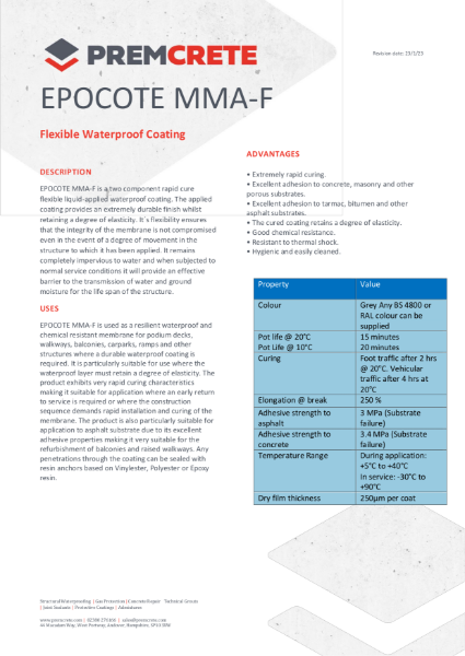 Epocote MMA-F TDS