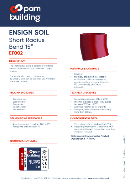 EF002 - Short Radius Bend x 15°