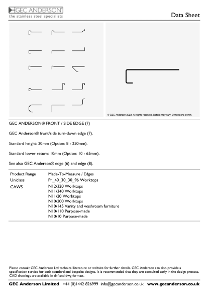 GEC Anderson Data Sheet - Edge 7