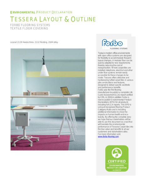 Tessera Layout & Outline Environmental Product Declaration 