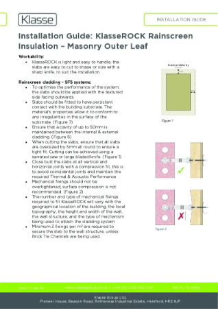 KlasseROCK Rainscreen Insulation Installation Guide (Masonry OL)