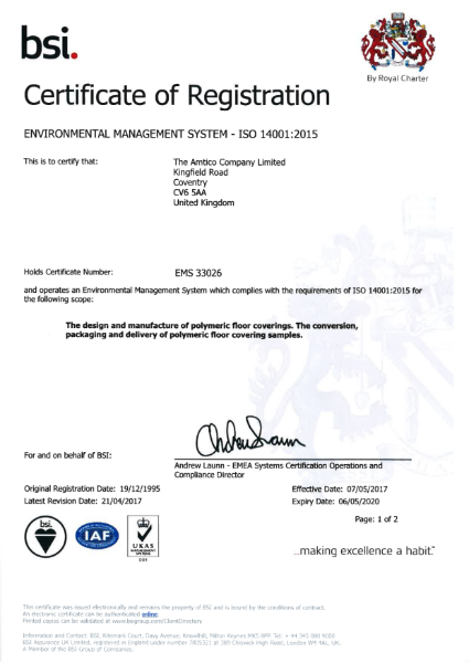 ISO 14001:2015 Certificate