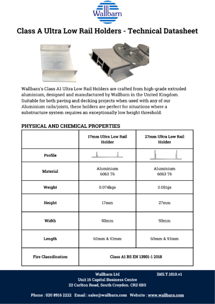 Datasheet - Wallbarn Class A Joist Holder