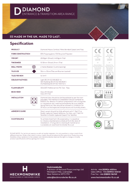 Heckmondwike - Diamond - Specification Sheet