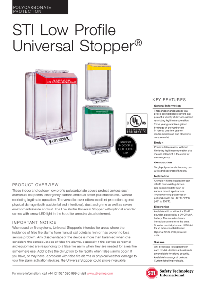 Low Profile Universal Stopper