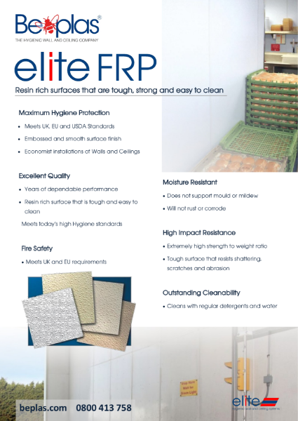 Beplas Elite FRP Hygienic Fibreglass Wall Cladding