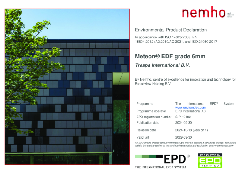 Environmental Product Declaration - Meteon® EDF grade 6mm