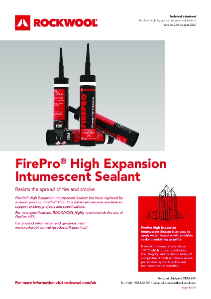High Expansion Intumescent Sealant - Datasheet