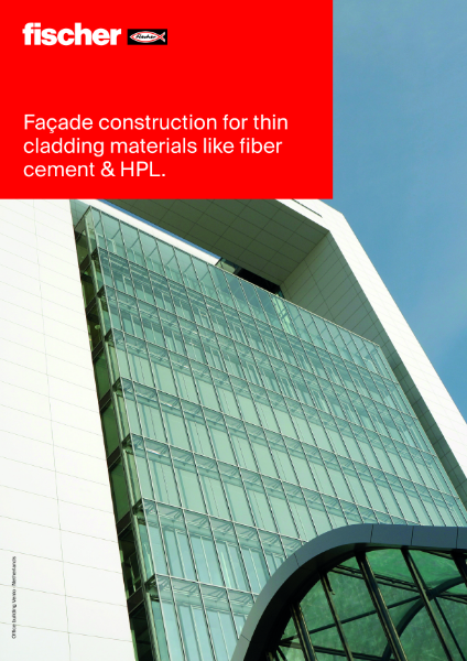 Façade construction for thin  cladding materials like fibre cement and HPL