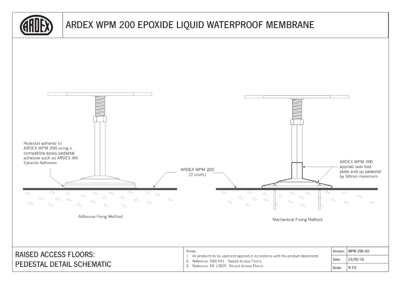 RAISED ACCESS FLOORS: PEDESTAL DETAIL SCHEMATIC