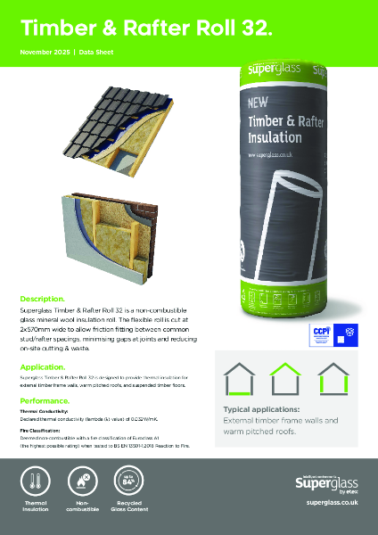 Superglass Timber & Rafter Roll 32 - Datasheet
