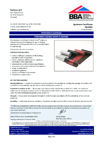 BBA Agrément Certificate
