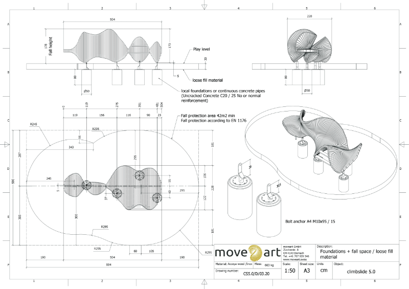 Climbslide 5.0 D Drawing Foundation Plan