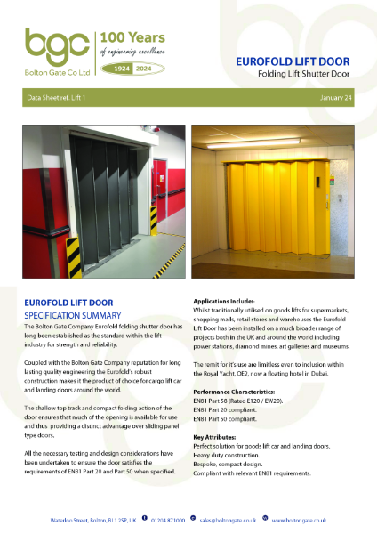 Eurofold Lift Door