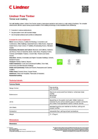 Lindner Free Timber - Data sheet | Lindner Group | NBS Source
