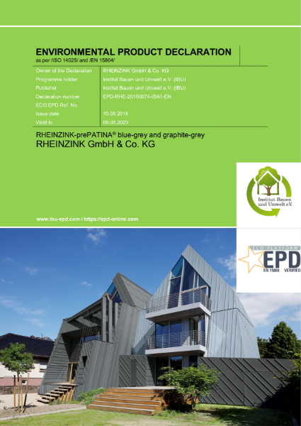 Environmental Policy Declaration - prePatina Blue Grey / Graphite Grey