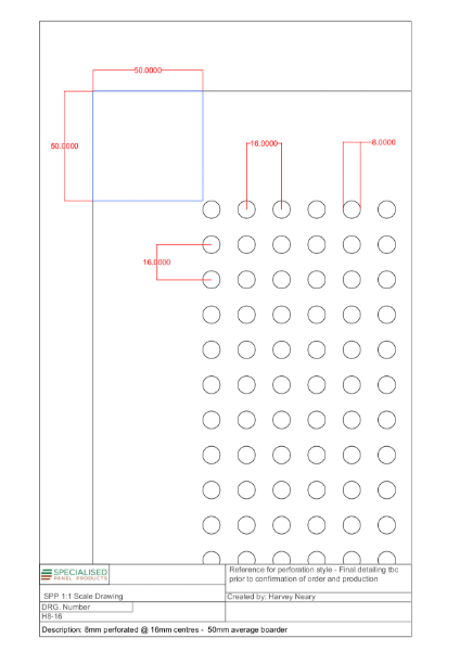 SPP Acoustics - H8-16 scale drawing