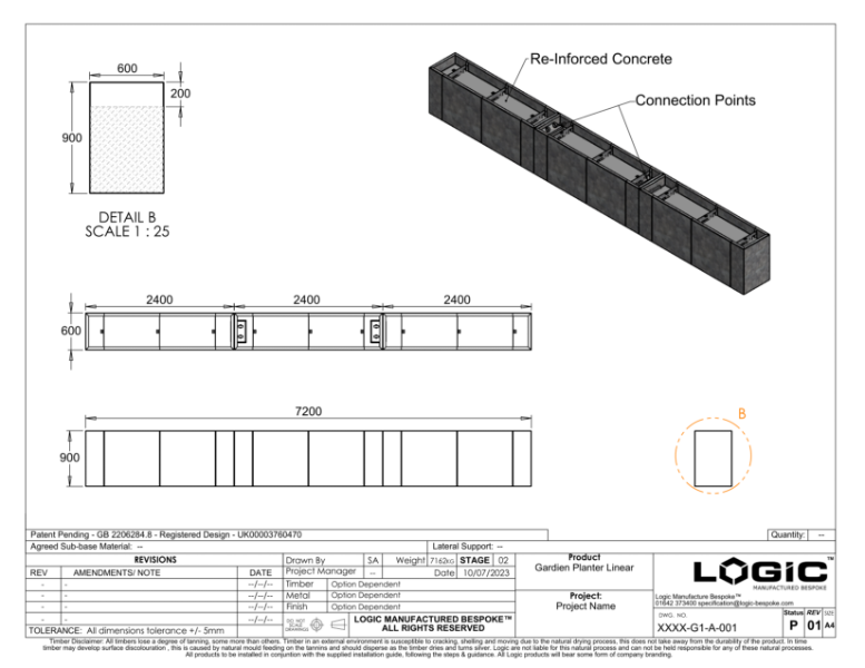 Gardien Linear Planter