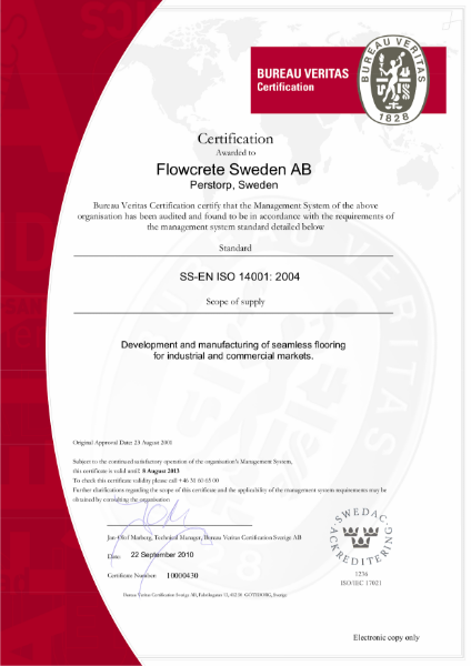 BS EN ISO 14001 Certificate