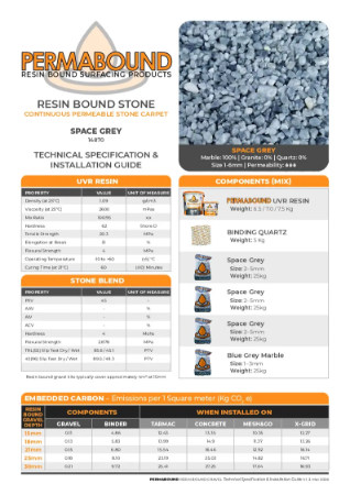 Resin Bound Stone — Space Grey TDS